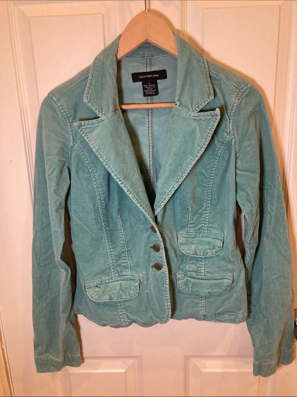 Calvin Klein Jeans Teal Corduroy Blazer | Women’s Vintage Corduroy Jacket | Teal